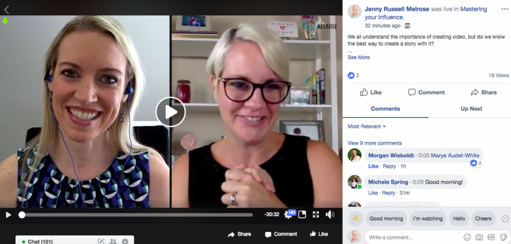 Carol Cox Facebook Live, Hosted by Jenny Melrose