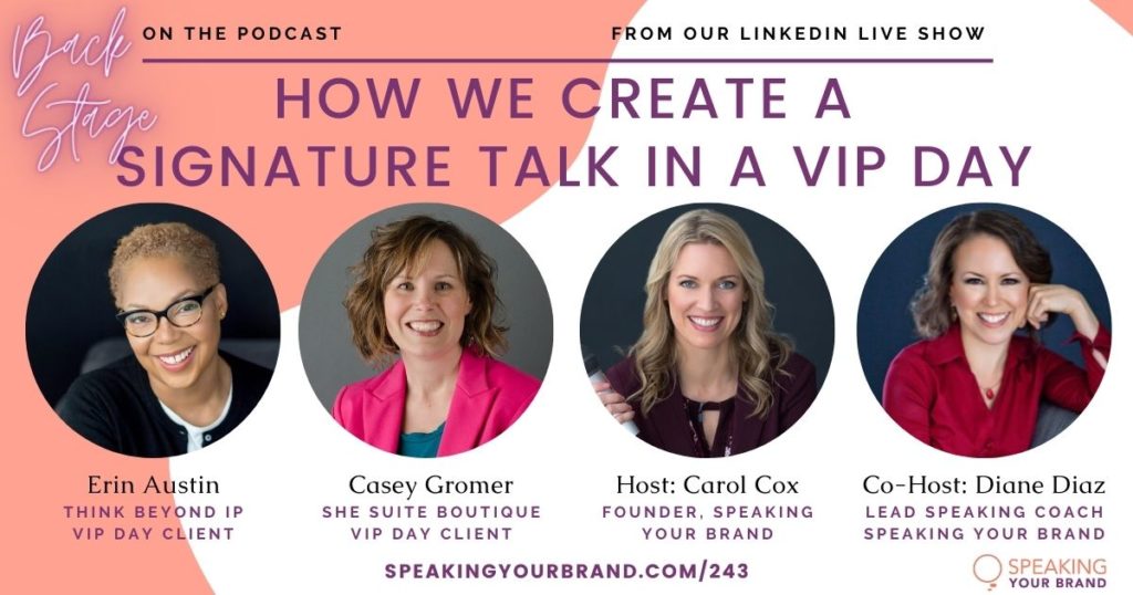 How We Create a Signature Talk in a VIP Day | Speaking Your Brand