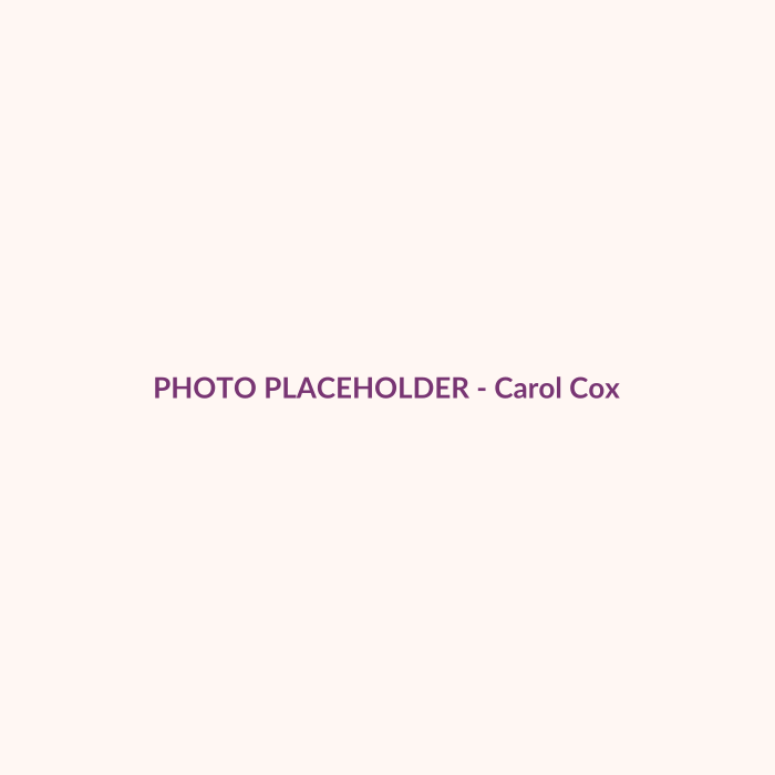 Recommended photo: Carol Cox professional headshot.