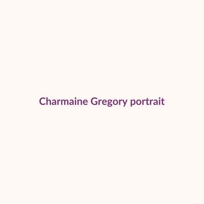 Recommended photo: Charmaine Gregory headshot beside her Academy testimonial.